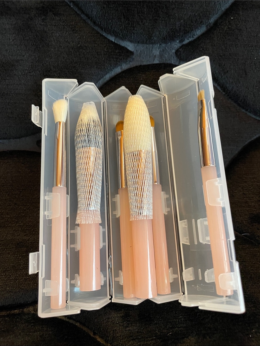 Rose Pink Makeup Brush Set with Protective Case